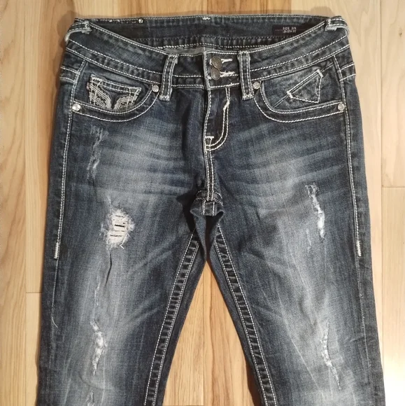 Vigoss Skinny Low Rise Straight Leg Jeans Women's Size 3/4W 33L - Picture 2 of 11